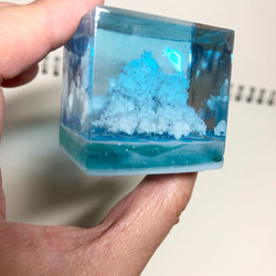空レジン-青緑色海と入道雲(大) プレゼント　 5枚目の画像
