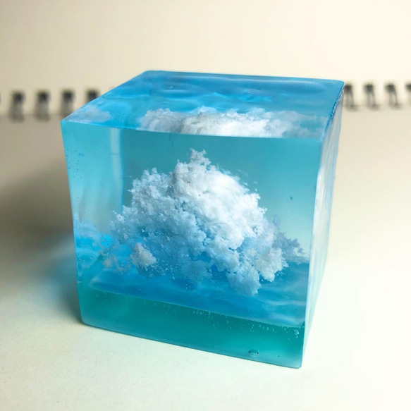 空レジン-青緑色海と入道雲(大) プレゼント　 3枚目の画像