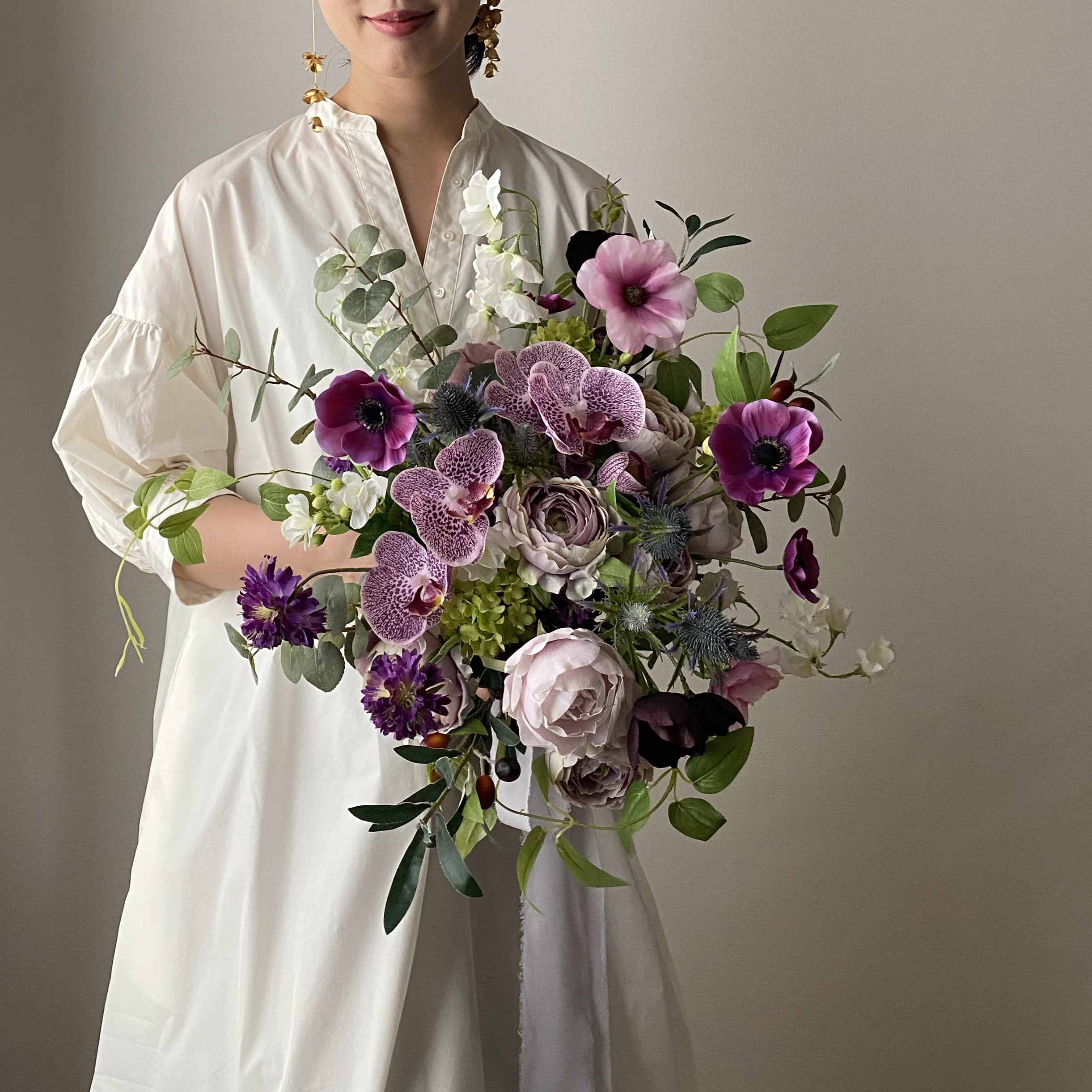 最大84%OFFクーポン ブーケ ウェディング ブルー パープル系 クラッチ