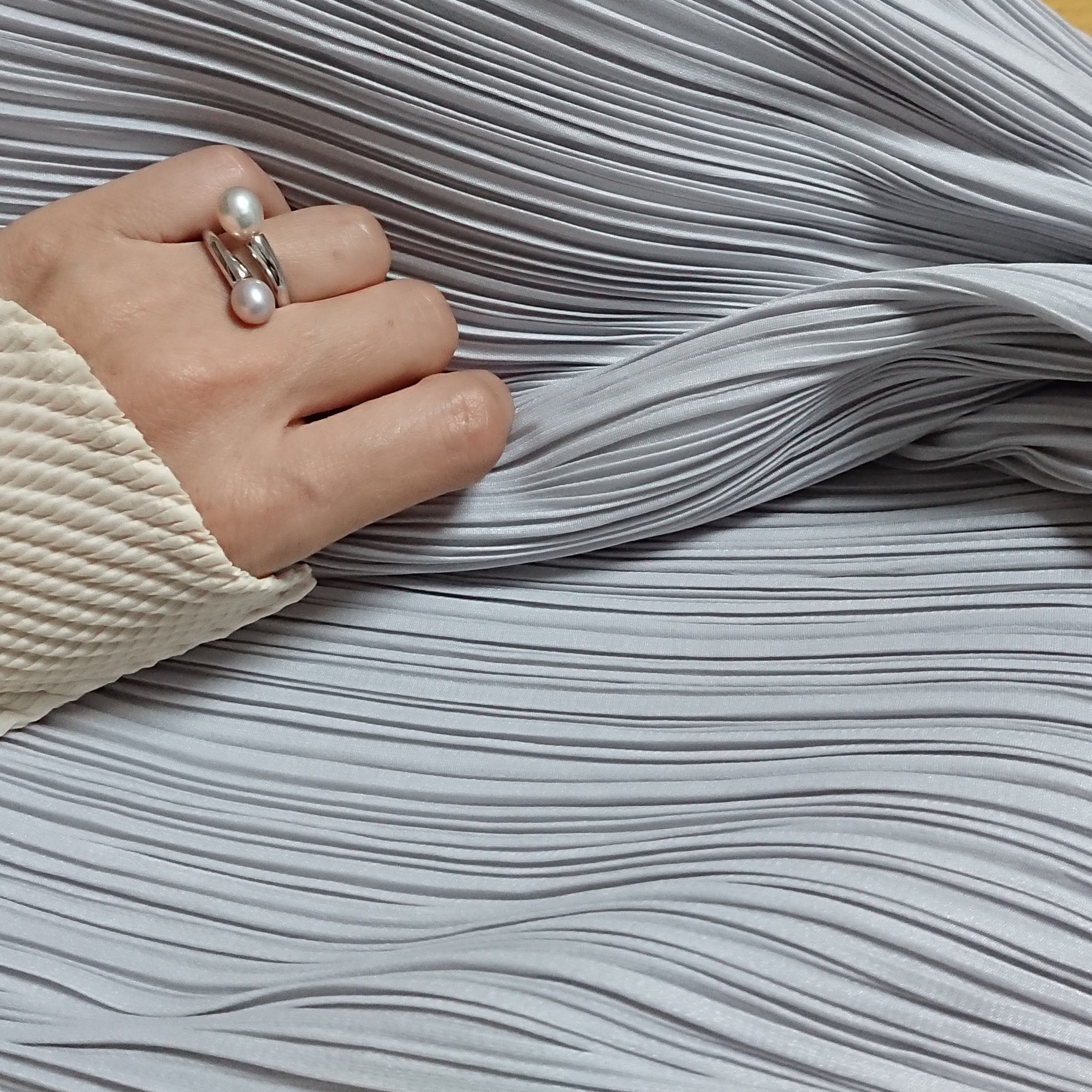 【Creema限定】SV925 フォークリング　パール　ツイン ～Blue Planetシリーズ ～保証書付