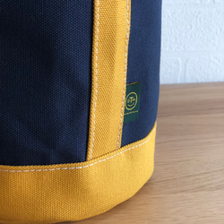 《受注製作》"bucket bag" navy × mustard 3枚目の画像