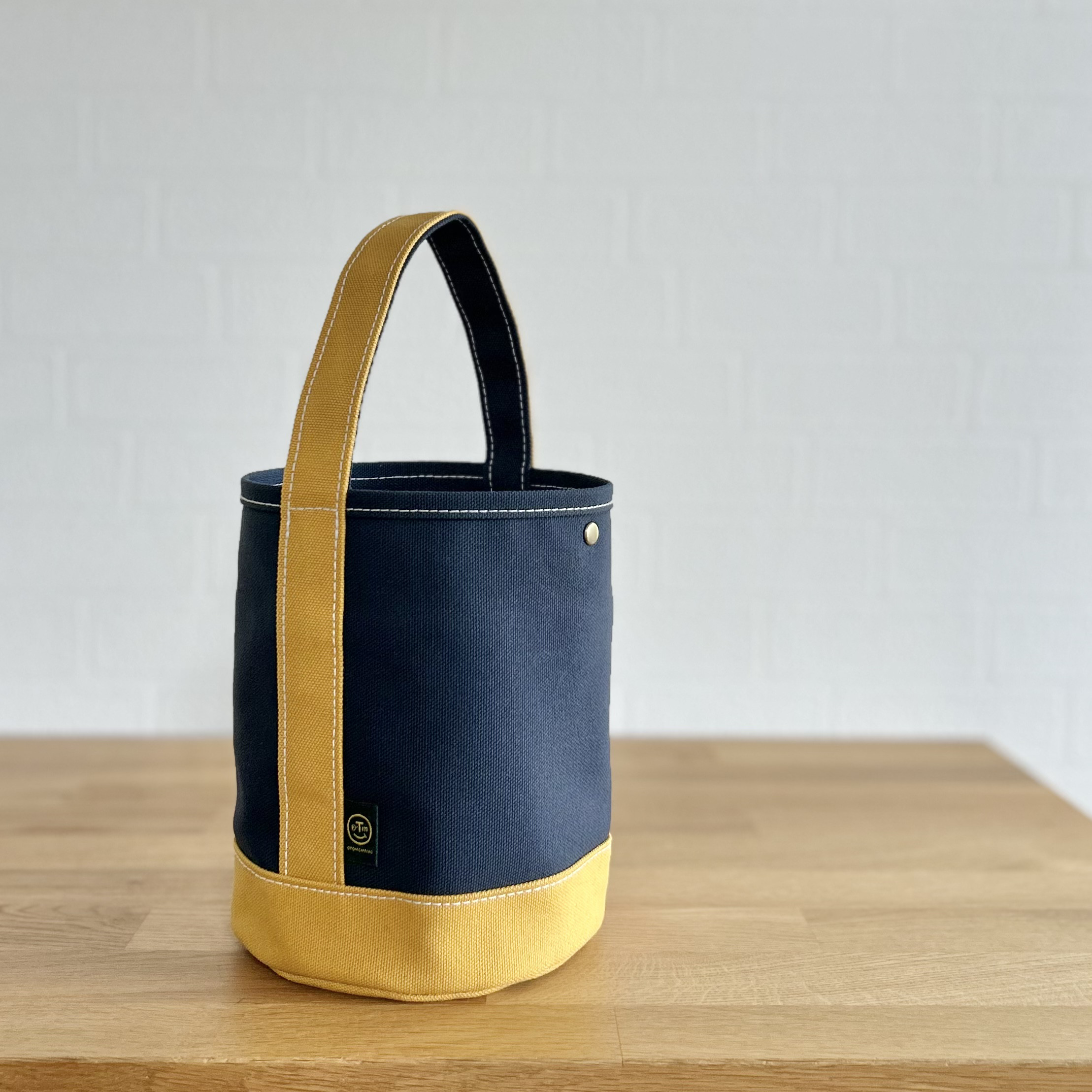 《受注製作》"bucket bag" navy × mustard