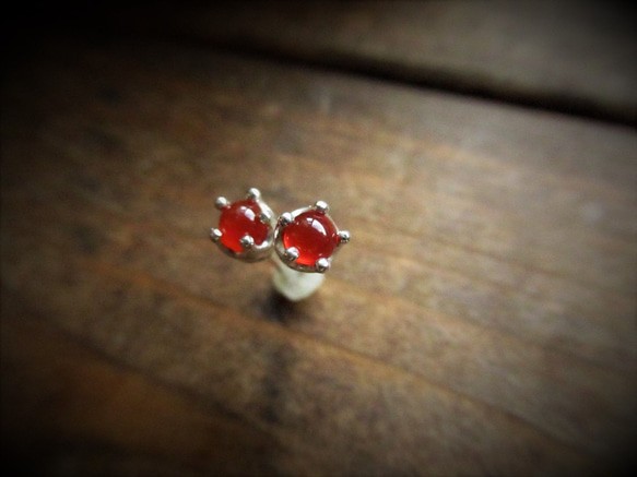 皇冠耳環 - 變革的種子 - 紅玉髓 [定制] 第4張的照片