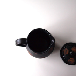 【momo様専用ページ】コーヒードリッパー＆ピッチャー・マグカップ　 黒　ドット　陶器 11枚目の画像