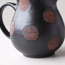 【momo様専用ページ】コーヒードリッパー＆ピッチャー・マグカップ　 黒　ドット　陶器 10枚目の画像