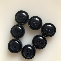 アンティーク ボタン 7個セット ビンテージ 昭和 レトロ 個性的 ハンドメイド素材 紺　ネイビー　ポップ アクセ 5枚目の画像