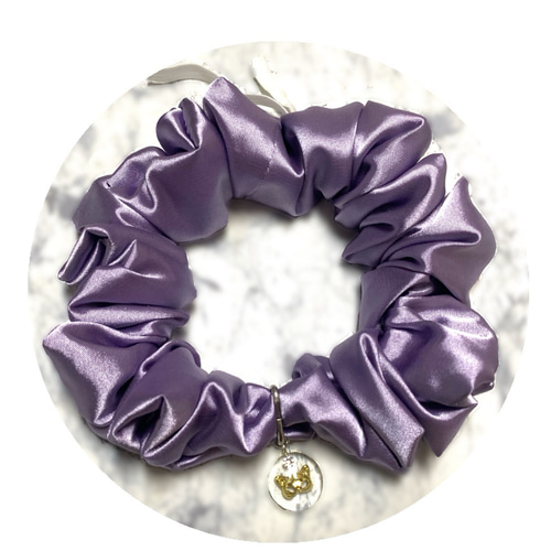 ②パープル エレガントシュシュ首輪 ハンドメイドシュシュ 猫 首輪  