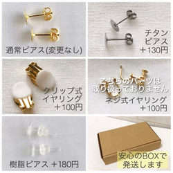 ツートンカラーカボション＆ringピアス / イヤリング 7枚目の画像