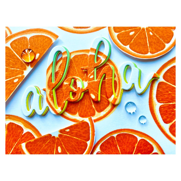 オレンジのグリーティングカード『aloha』 2枚目の画像