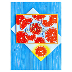 オレンジのグリーティングカード『aloha』 1枚目の画像
