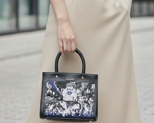 刺繍ショルダーバッグ ハンドバッグ 刺繍バッグ レザー ショルダー