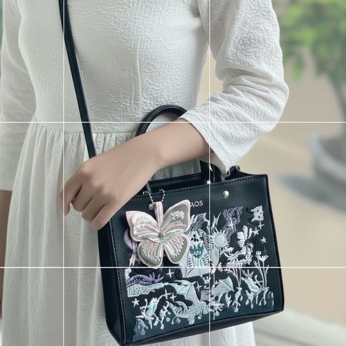 刺繍ショルダーバッグ ハンドバッグ 刺繍バッグ レザー ショルダー