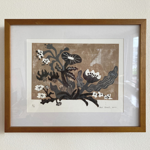 手作り額縁付き銅版画作品 title「ミラクルわんこ」 絵画 - 版画