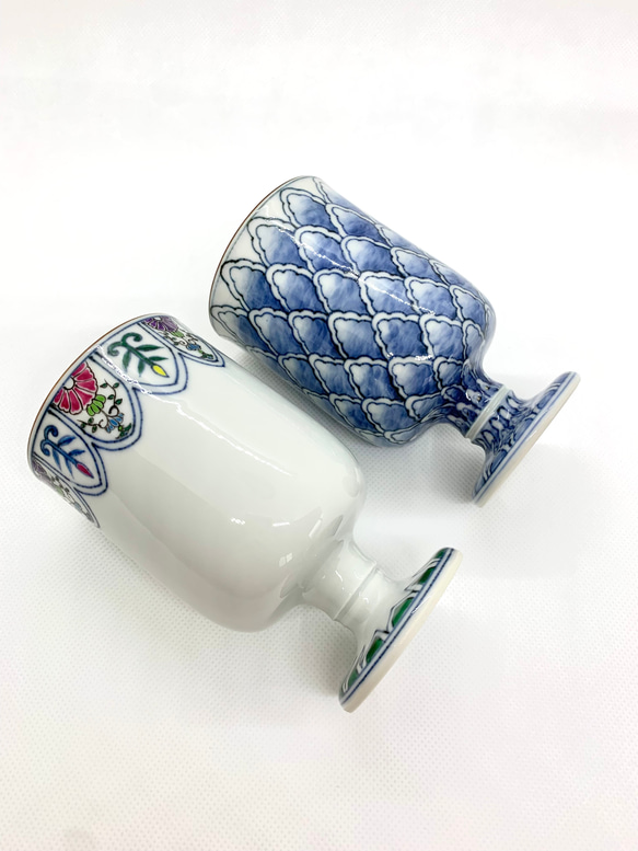 【京焼・清水焼】京都　水野春陽窯　陶器製ワインカップ（筒型）　梅　鱗　陶器製ワイングラス 18枚目の画像