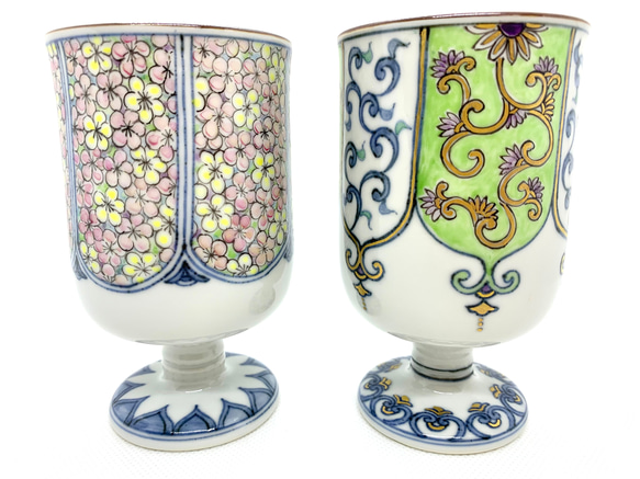 【京焼・清水焼】京都　水野春陽窯　陶器製ワインカップ（筒型）　梅　鱗　陶器製ワイングラス 9枚目の画像