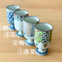 【京焼・清水焼】京都　水野春陽窯　陶器製ワインカップ（筒型）　梅　鱗　陶器製ワイングラス 5枚目の画像