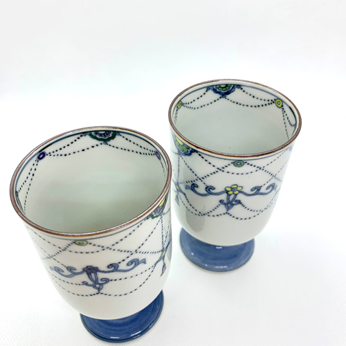 半額 50％OFFの通販 京焼・清水焼】京都 陶器製ワインカップ（筒型）瓔珞 水野春陽窯 工芸品