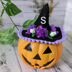 【ハンドメイド】おきあがりこぼし ハロウィン ♡紫音様♡ 犬・猫用ハット （S）花紫 とんがり帽子 小型犬 ハロウィン