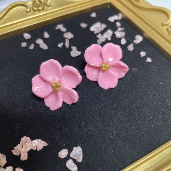 ハンドメイド　ピアス　ブロッサム　ピンク　お花　桜 3枚目の画像