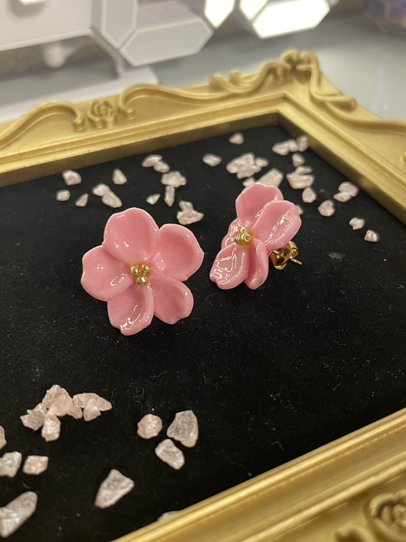 ハンドメイド　ピアス　ブロッサム　ピンク　お花　桜 1枚目の画像