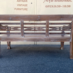 チーク ベンチ 銘木 長椅子 椅子 無垢 3人掛 150cm トラディショナル イス ホワイトウォッシュ　Ben044 7枚目の画像