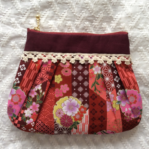 送料無料 ハンドメイド ポーチ ファスナー マスク 小物入れ 花柄