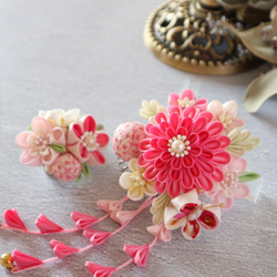 つまみ細工 七五三髪飾りセット 十三参り かんざし hanoshizuku いち花