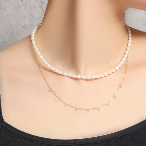 再販10超】短め38cm淡水パールネックレス(ホワイト)【ステンレス 再販10超】短め38cm淡水パールネックレス(ホワイト)【ステンレス