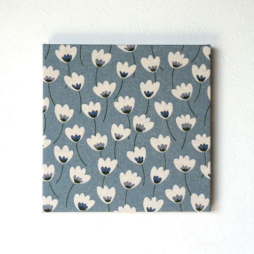 北欧風 ファブリックパネル 素朴なお花 フラワー 木製ファブリック