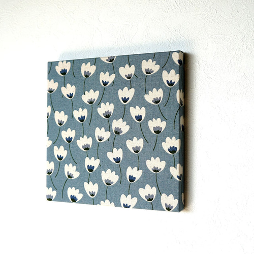 北欧風 ファブリックパネル 素朴なお花 フラワー 木製ファブリック