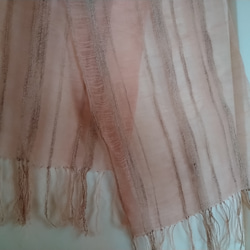 麻糸ピンクのストール 1枚目の画像