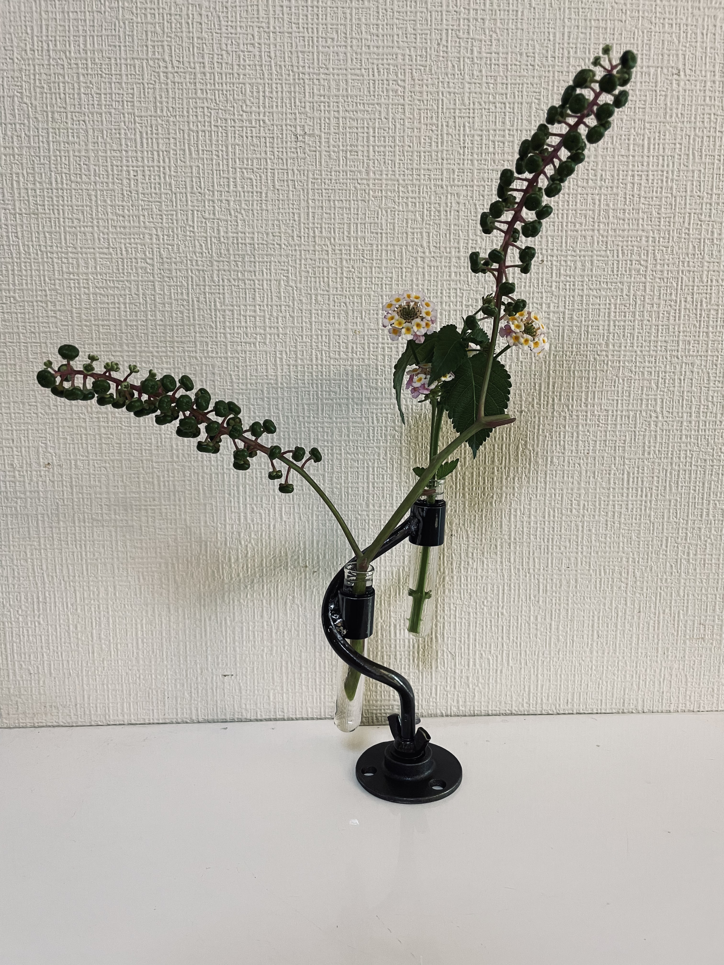 cream.70 ガス管一輪挿し アイアン手曲げ φ16-L105mm ツイン試験菅 インダストリアル 4