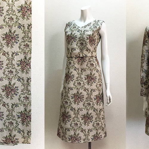 1点もの・デザイン画付き】ゴブラン織りシャツ型ベルト付きコート  