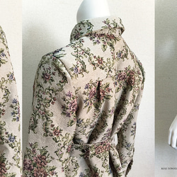 【1点もの・デザイン画付き】ゴブラン織りシャツ型ベルト付きコートワンピース（KOJI TOYODA） 6枚目の画像