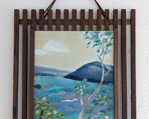 夏の摩周湖』和紙ちぎり絵原画 絵画 遠藤 通販 14557133｜Creema