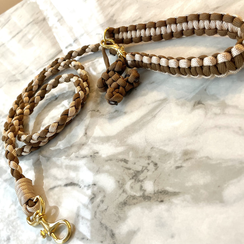 パラコードリード　カフェリード　ゴールド金具&ゴールドメタルフラワーNo.134 パラコードリード　カフェリード　ゴールド金具&ゴールドメタルフラワーNo.134