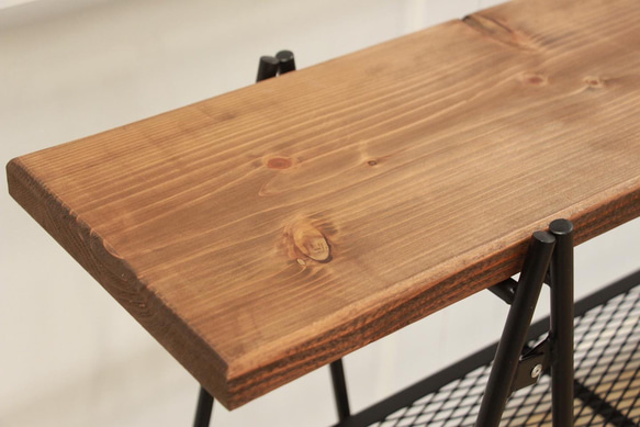 アイアンシェルフ（L）　アイアンラック　アイアン家具　塊根植物　植物棚 杉無垢材卓上収納棚【引き違い扉仕様】 YWU3163147740(24123円)