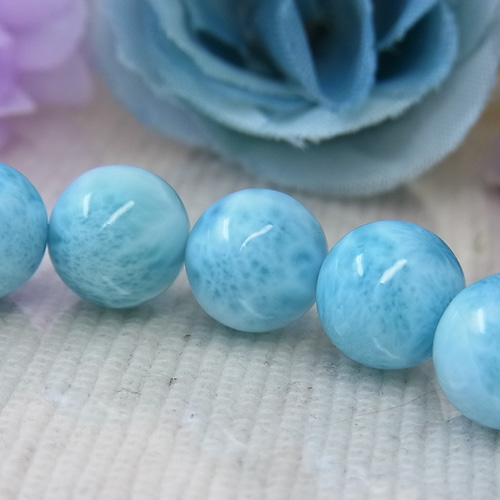 一点のも】高品質 ラリマー10mm ドミニカ産 美しい ブルーと波