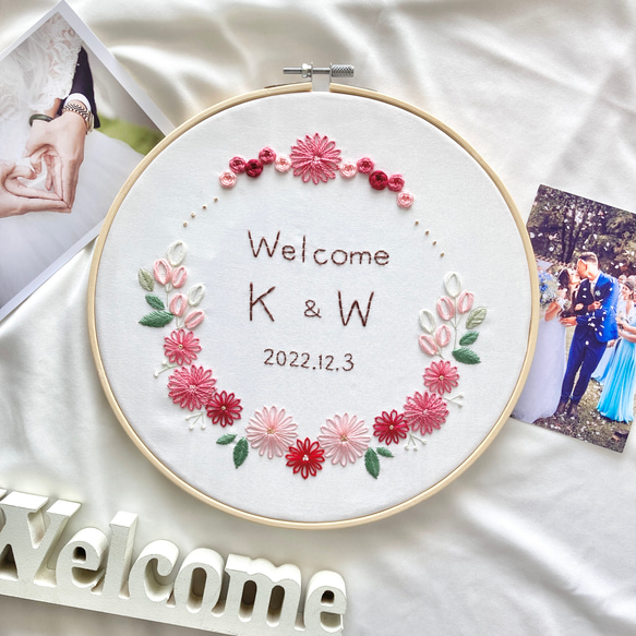 刺繍枠飾り ✺ ウェルカムボード 10枚目の画像