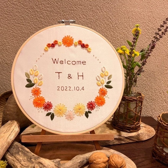 刺繍枠飾り ✺ ウェルカムボード 9枚目の画像