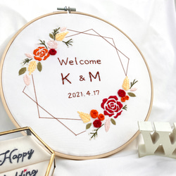 刺繍枠飾り ✺ ウェルカムボード 3枚目の画像