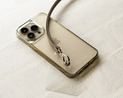 レザースマホストラップ トープ シルバー金具・ゴールド金具 ネック
