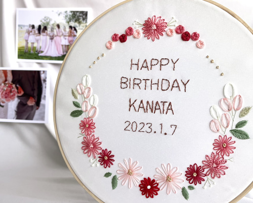小太郎さま専用＊ヴィンテージウッドパネル背景・ボタニカルフレーム付きアクリル表札 小太郎さま専用＊ヴィンテージウッドパネル背景・ボタニカル