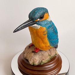 バードカービング作品　カワセミ　鳥の木彫り 1枚目の画像