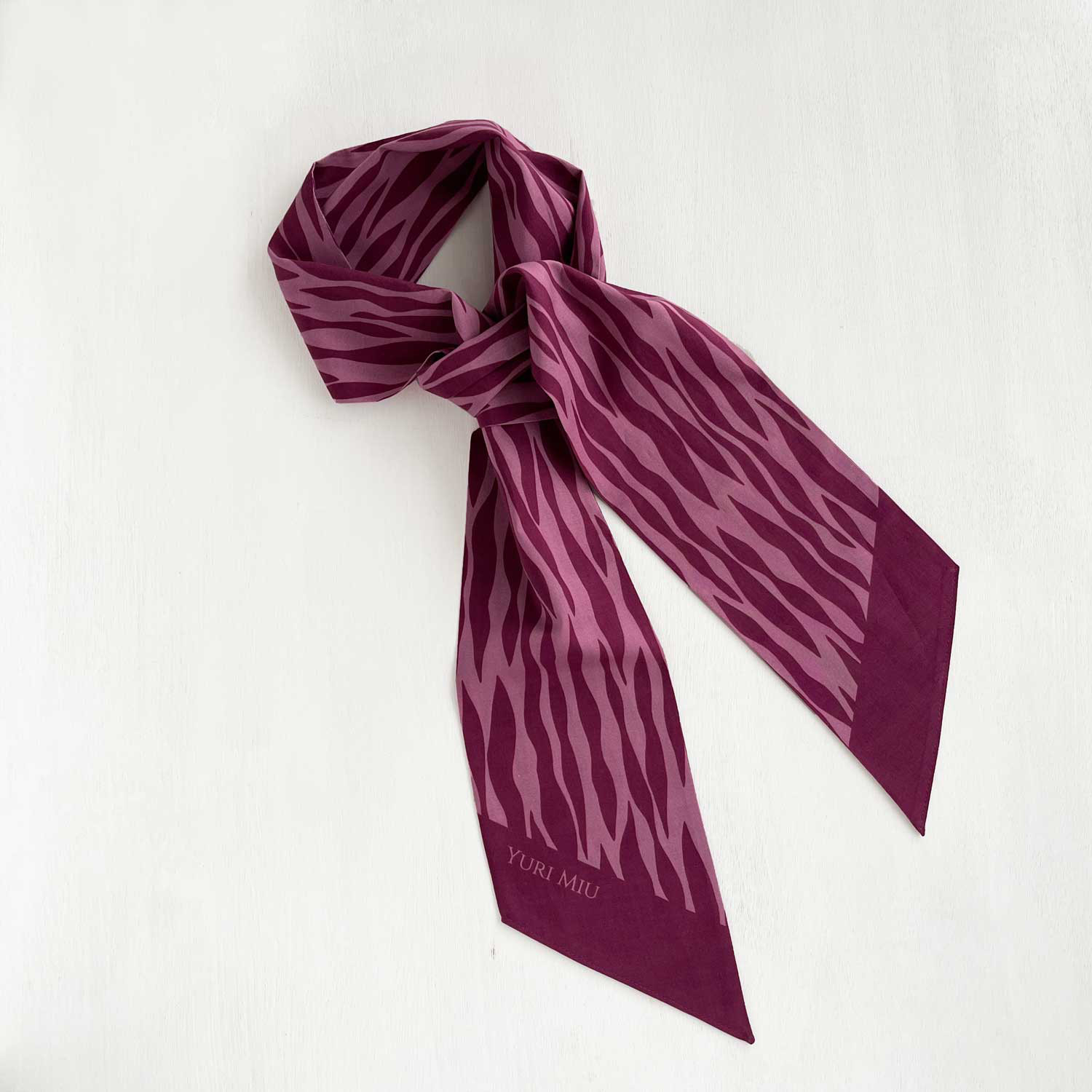 スカーフ｜リップル（パープルマゼンタ）［細長フォルム / コットン100%］