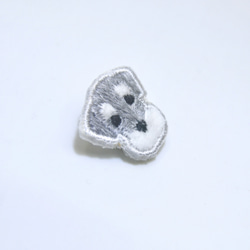 シュナウザー（グレー） もふもふ刺しゅうワッペンミニサイズ（アイロン接着）4枚セット　 3枚目の画像