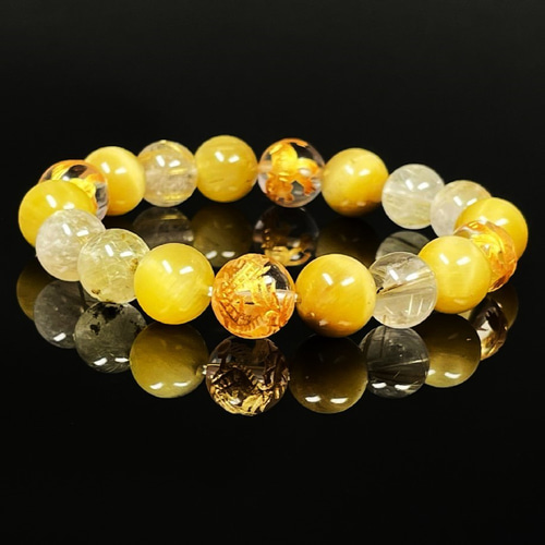 成功を引き寄せる数珠】10ミリ 金彫四神獣 本水晶 ゴールデンタイガー