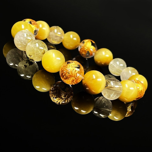 成功を引き寄せる数珠】10ミリ 金彫四神獣 本水晶 ゴールデンタイガー