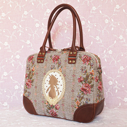 ゴブラン織がクラシカル 赤毛のアンモチーフのミニボストン「アンの