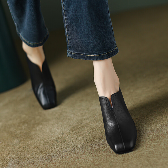 ★22秋冬新作★ 本革 シンプルなデザイン ヒールパンプス  レディース 3color　041w 7枚目の画像